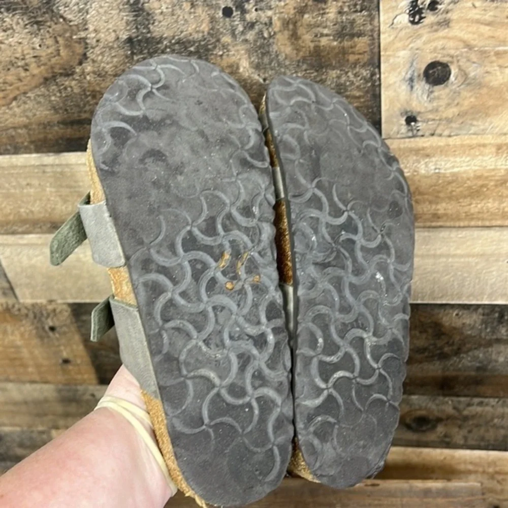 Birkenstock Sandals 37 MAYARI Mocca Buckle Slide Womens 6 Regular Fit Birko-Flor